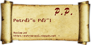 Petrás Pál névjegykártya