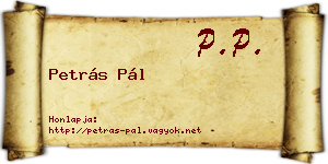 Petrás Pál névjegykártya
